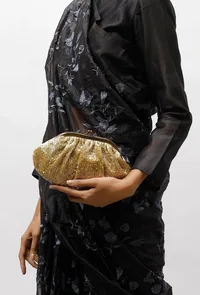 Goldy Golden Embellished Clutch Bag image 2
