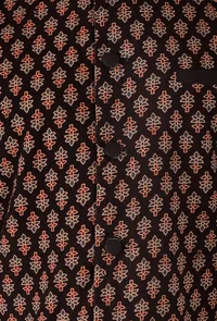 Black Ajrakh Print Cotton Sleeveless Nehru Jacket With Pockets image 5