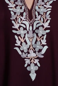 Gondola Aari Embroidered Kashmiri Phiran-Free Size image 5