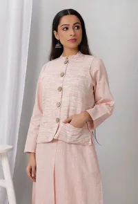 Pink Sleeveless Nehru Jacket image 2