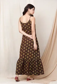 Chocolate Brown Printed Slip Kurta image 3