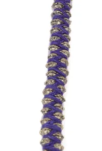 Set Of 2: Canisa Purple Thread & Antique Plated Brass Beaded Anklets image 4